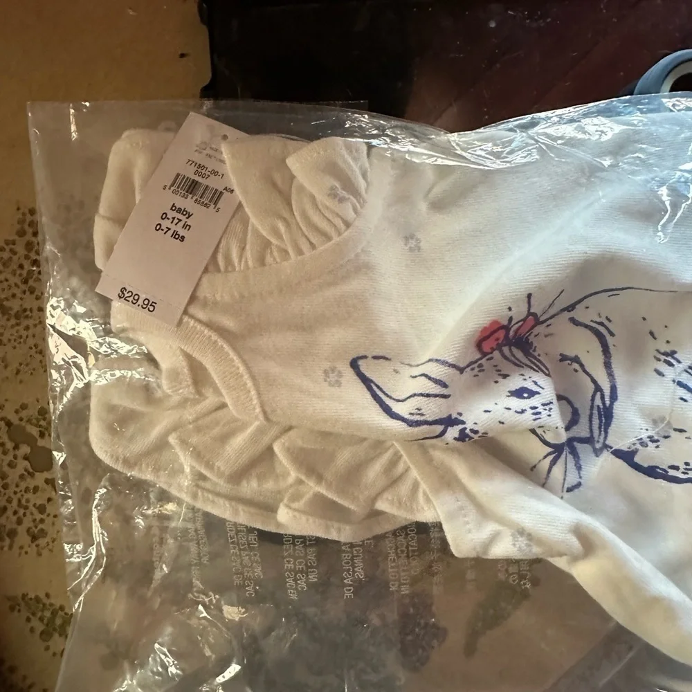 GAP White and Blue Bunny One Piece rabbit